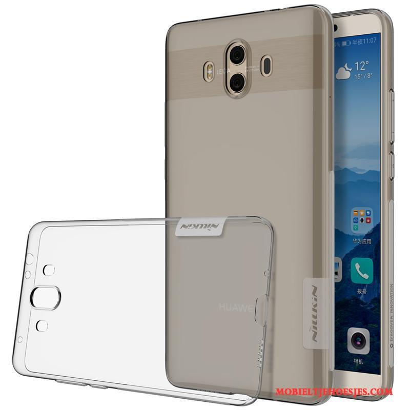 Huawei Mate 10 Pro Zacht Hoesje Telefoon Antislip Siliconen Grijs Doorzichtig Anti-fall