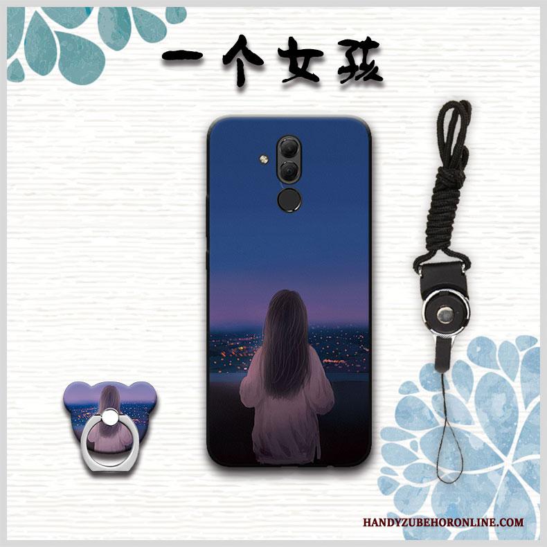 Huawei Mate 20 Lite Hoesje Trend Hoes Anti-fall Blauw Bescherming Hanger Zacht