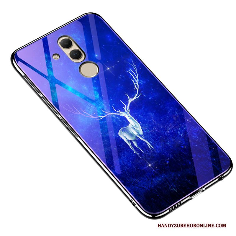 Huawei Mate 20 Lite Zacht Blauw Glas Hoes Mooi Nieuw Hoesje Telefoon