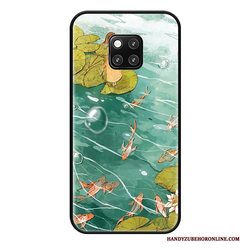 Huawei Mate 20 Pro Hoesje Telefoon Schrobben Chinese Stijl Siliconen Zacht Zwart Trend