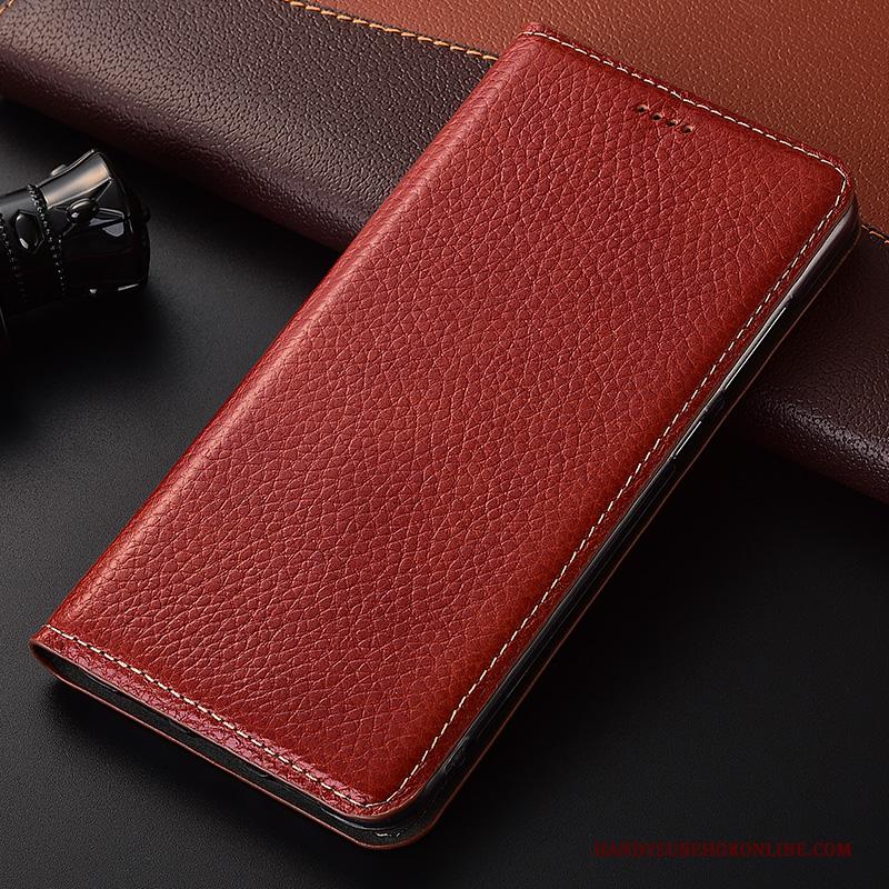 Huawei Mate 20 Rs Luxe Anti-fall Folio Rood Hoesje Telefoon Soort Aziatische Vrucht Leren Etui