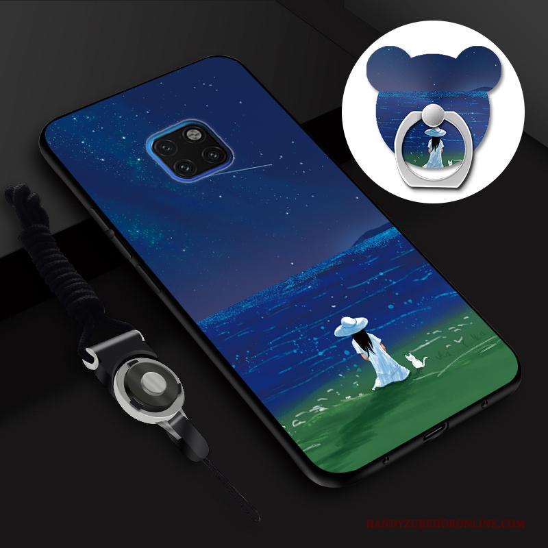 Huawei Mate 20 Rs Siliconen Hoes Blauw Hanger Zacht Hoesje Telefoon All Inclusive