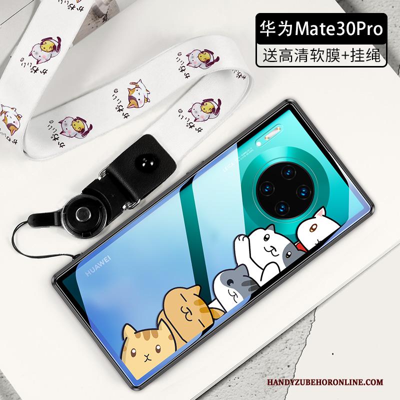 Huawei Mate 30 Glas Bescherming Kat Eend Hoesje Hart Trendy Merk