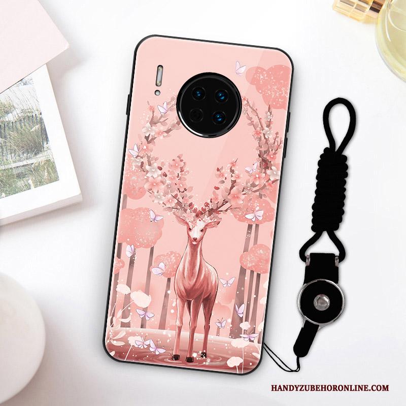 Huawei Mate 30 Hanger Hoesje Telefoon Roze All Inclusive Hertachtigen Net Red Glas