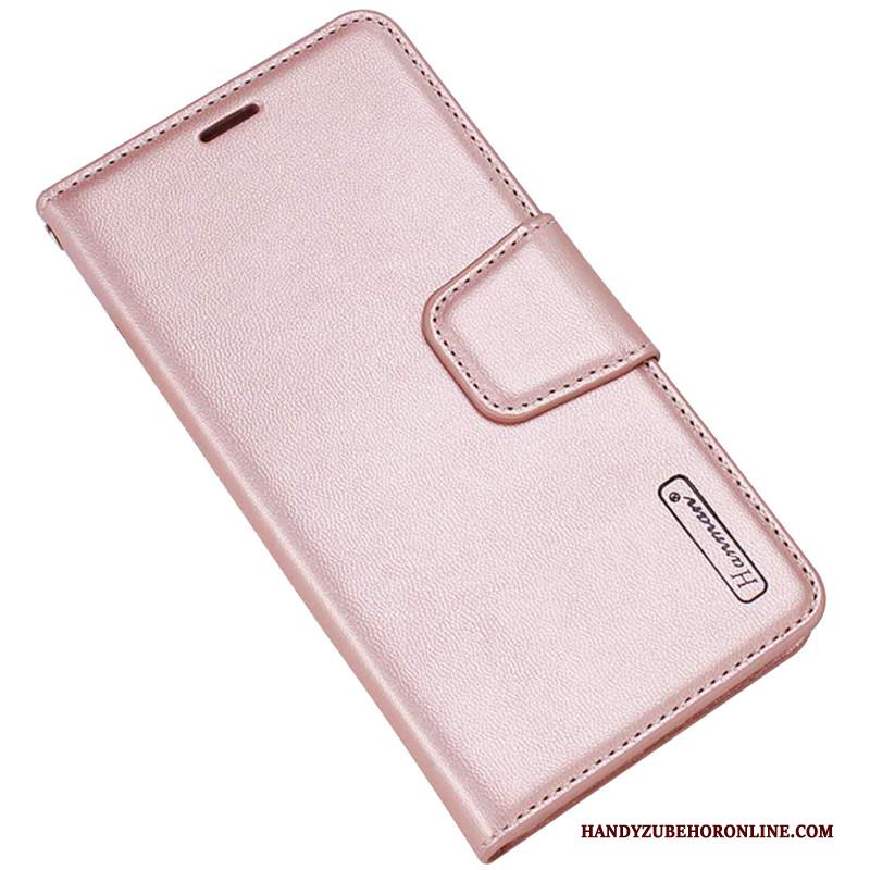 Huawei Mate 30 Pro Anti-fall Leren Etui Folio All Inclusive Hoesje Telefoon Roze Hanger