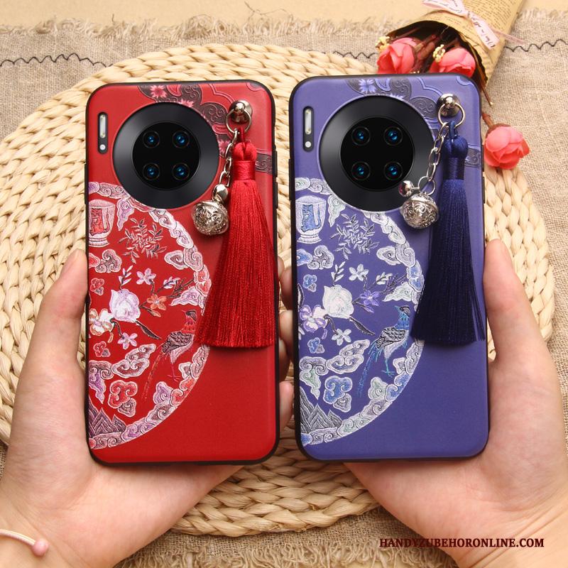 Huawei Mate 30 Pro Chinese Stijl Hoesje Telefoon Siliconen Scheppend All Inclusive Rood Persoonlijk