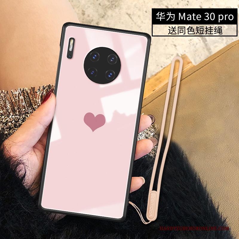 Huawei Mate 30 Pro Dun Eenvoudige Bescherming Roze Persoonlijk Hoesje Telefoon Liefde