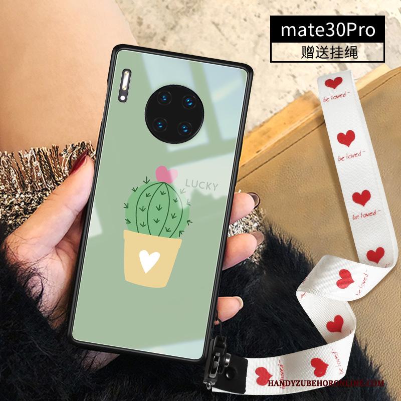 Huawei Mate 30 Pro Hoesje Mooie Glas Hanger Spotprent Bescherming Dun Hoes