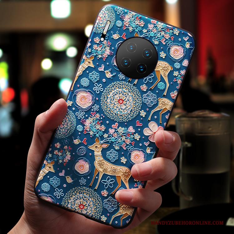 Huawei Mate 30 Pro Hoesje Schrobben Nieuw Bescherming Blauw Persoonlijk Hoes All Inclusive