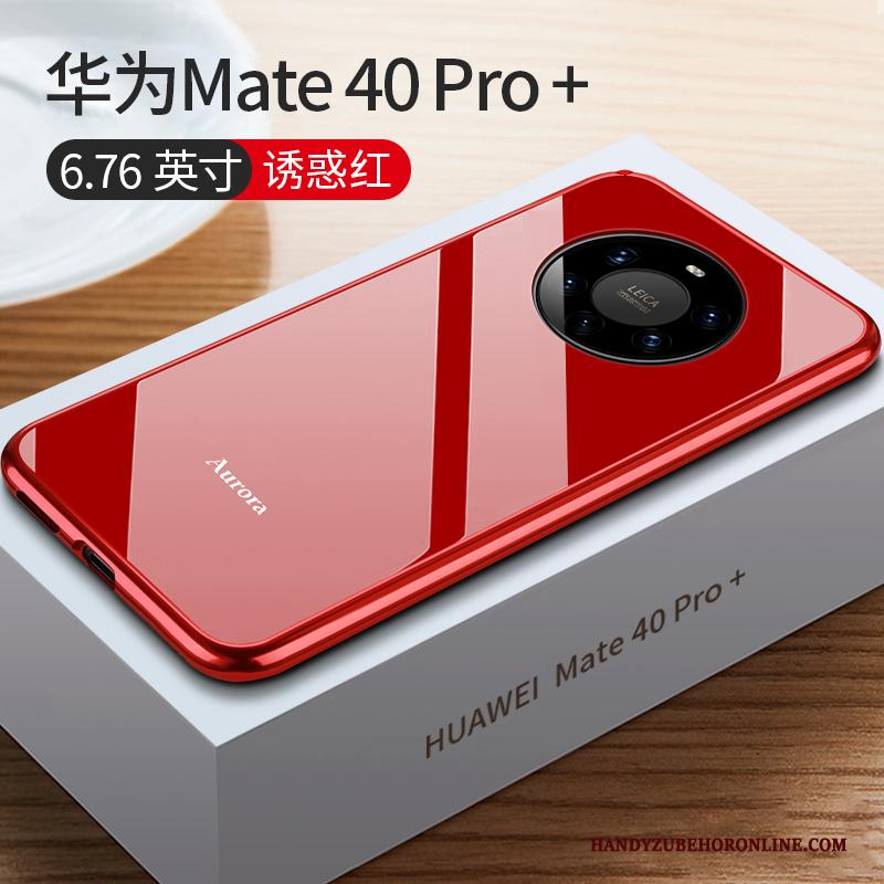 Huawei Mate 40 Pro+ Glas Hoesje Rood Nieuw Dun Telefoon Net Red