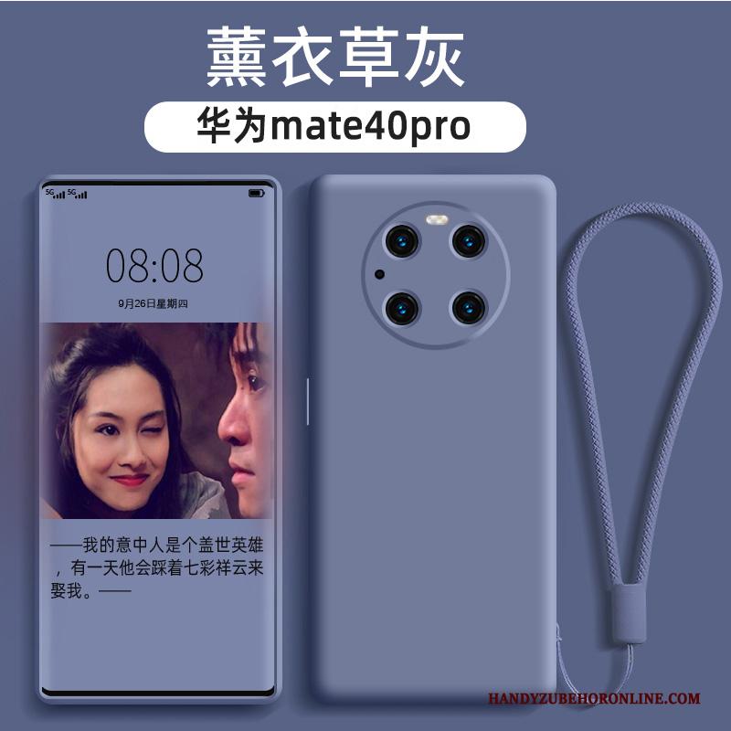 Huawei Mate 40 Pro Hoesje Telefoon Zacht Anti-fall Grijs Siliconen Bescherming Hanger