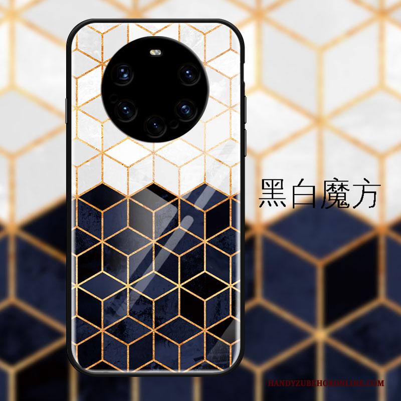 Huawei Mate 40 Rs Scheppend Hoes Hoesje Glas Geometrie Patroon Telefoon