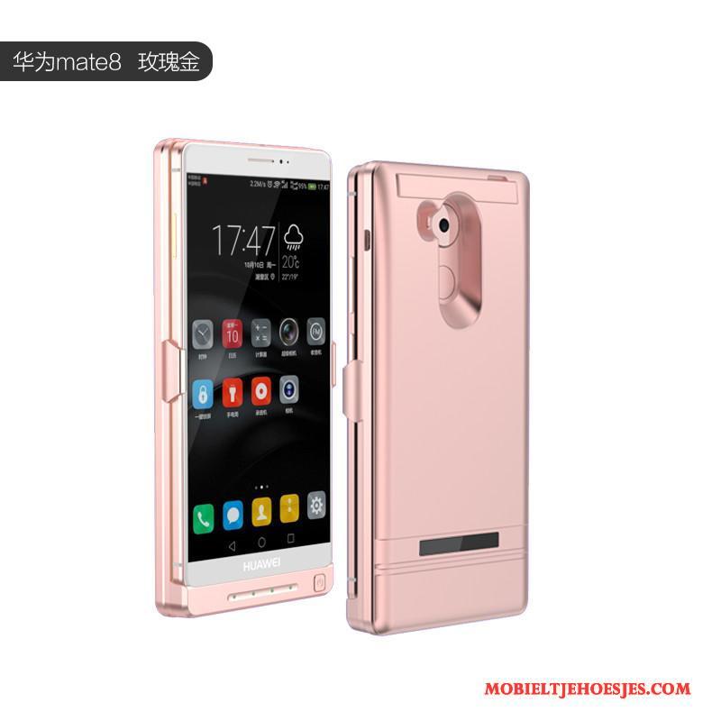 Huawei Mate 8 Bescherming Metaal Hoes Roze Omlijsting Hoesje Telefoon