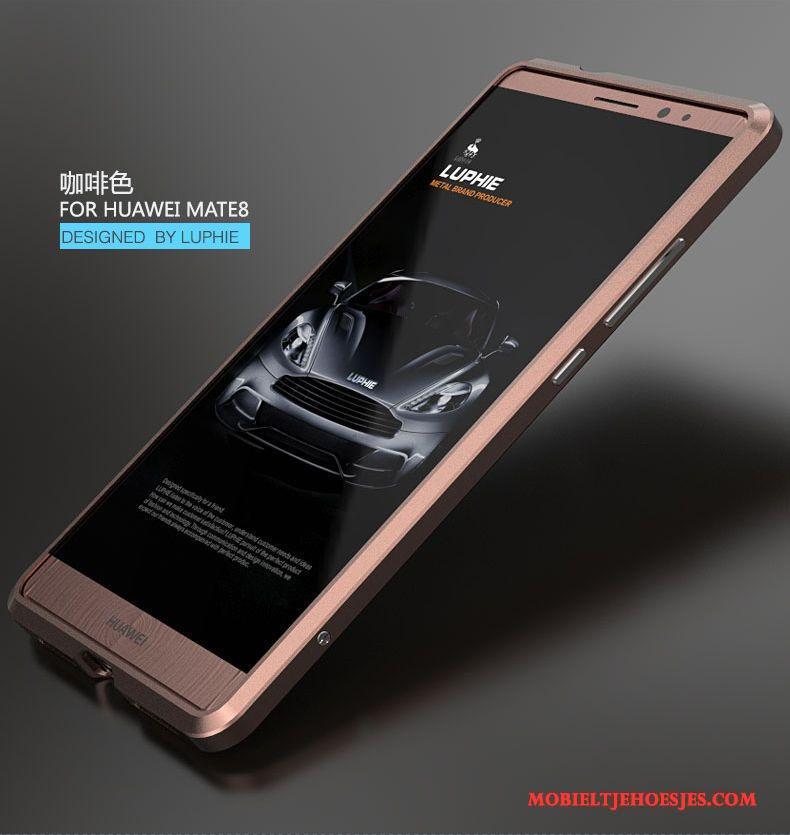 Huawei Mate 8 Hoesje Telefoon Anti-fall Bruin Dun Metaal Omlijsting Bescherming