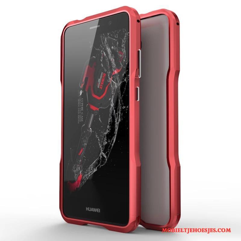 Huawei Mate 9 Bescherming Hoesje Omlijsting Metaal Rood Telefoon