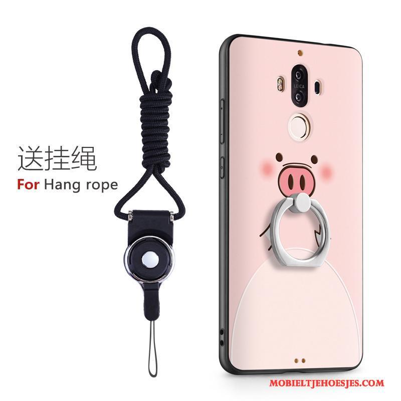 Huawei Mate 9 Hoes Bescherming Ring All Inclusive Hoesje Telefoon Roze Anti-fall