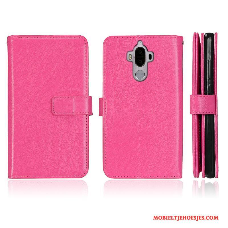 Huawei Mate 9 Hoesje All Inclusive Anti-fall Rood Bescherming Folio Mobiele Telefoon Leren Etui