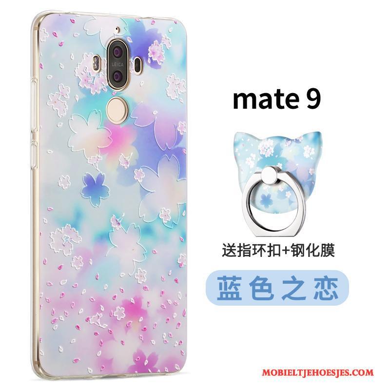 Huawei Mate 9 Lichtblauw Hoesje Telefoon Doorzichtig Zacht All Inclusive Siliconen Bescherming
