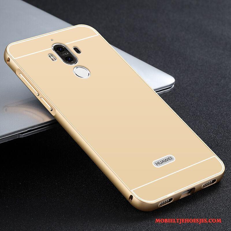 Huawei Mate 9 Metaal Goud Mesh Omlijsting Hoesje Telefoon