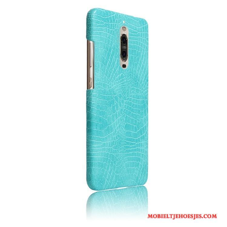 Huawei Mate 9 Pro Groen Hoesje Bescherming Leren Etui Licht Krokodil Telefoon
