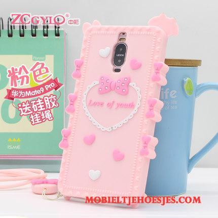 Huawei Mate 9 Pro Hoesje Anti-fall Zacht Siliconen Hanger Mooie Mobiele Telefoon Roze