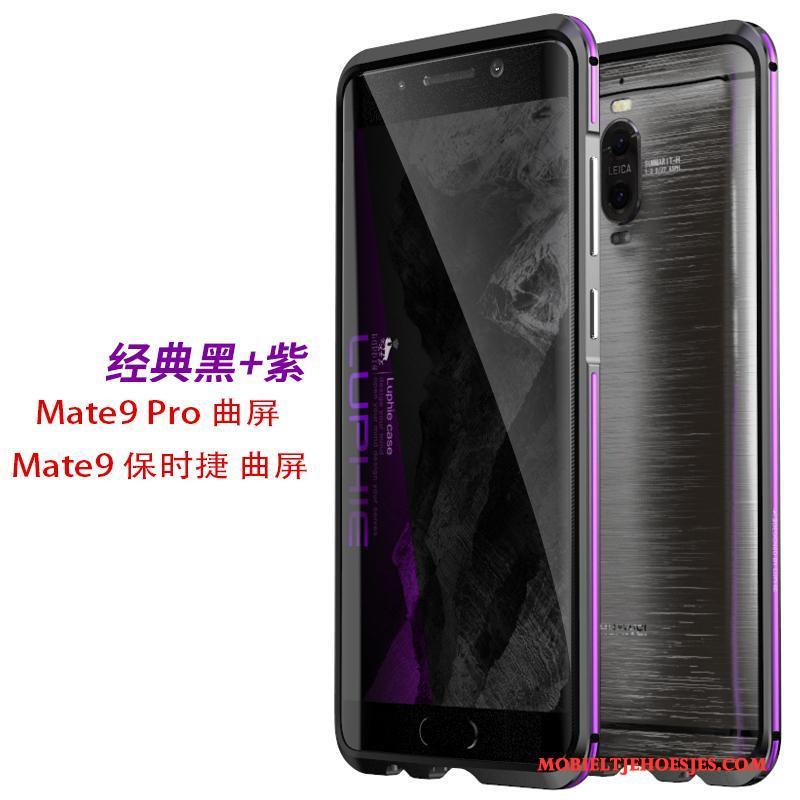 Huawei Mate 9 Pro Purper Hoesje Metaal Omlijsting Bescherming Telefoon