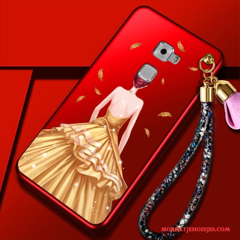 Huawei Mate S Hanger Trend Siliconen Rood Zacht Anti-fall Hoesje Telefoon