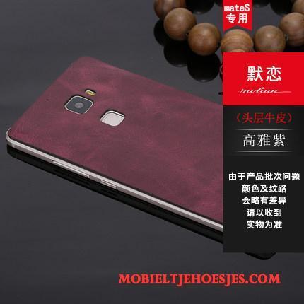 Huawei Mate S Hoes Metaal Hoesje Telefoon Bescherming Dun Purper Omlijsting