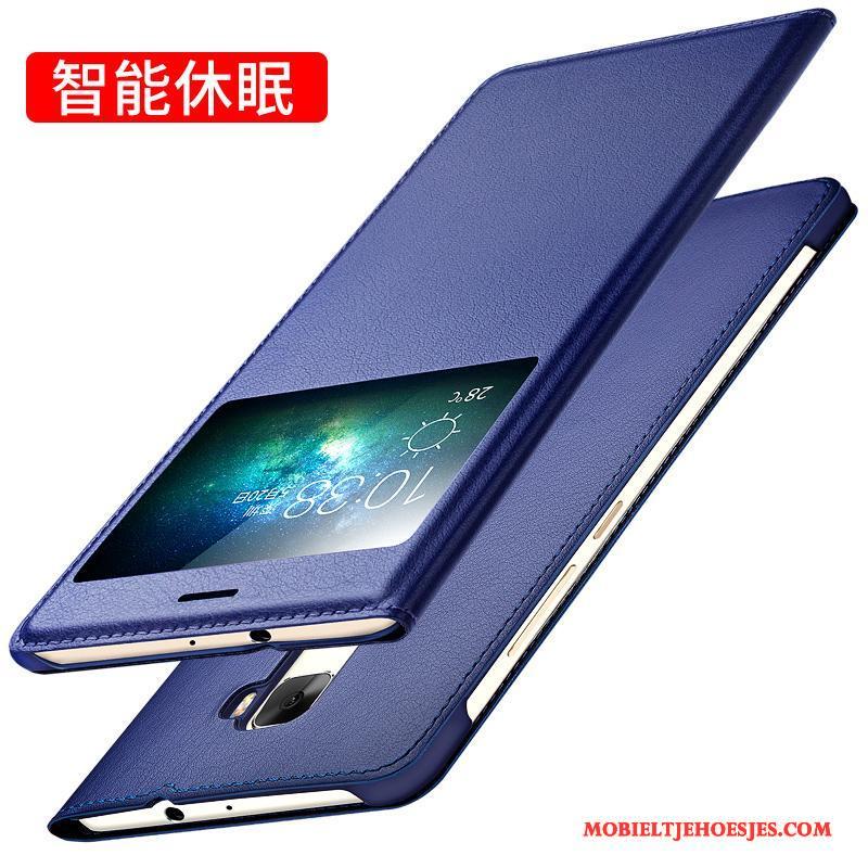 Huawei Mate S Siliconen Blauw Hoesje Telefoon Anti-fall Clamshell Bescherming Leren Etui