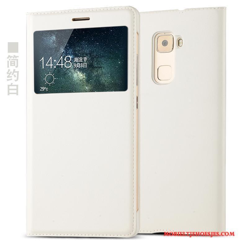 Huawei Mate S Wit Hoes Bescherming Leren Etui Hoesje Telefoon Clamshell