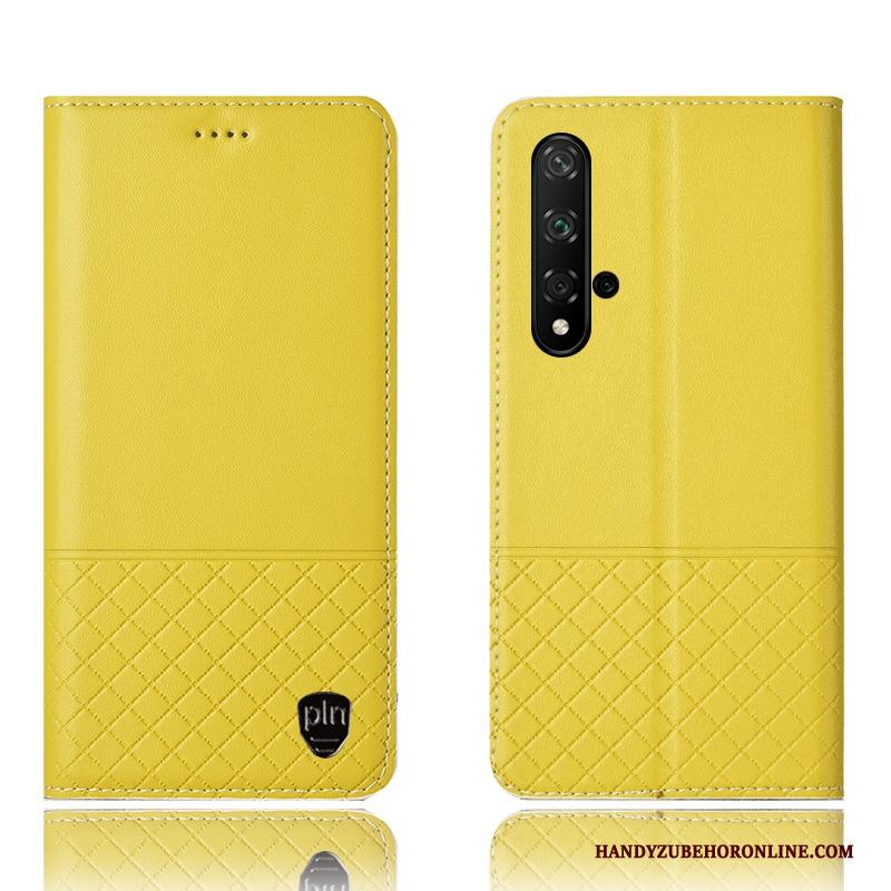Huawei Nova 5t Geel Folio Hoesje Telefoon Anti-fall Leren Etui Bescherming All Inclusive