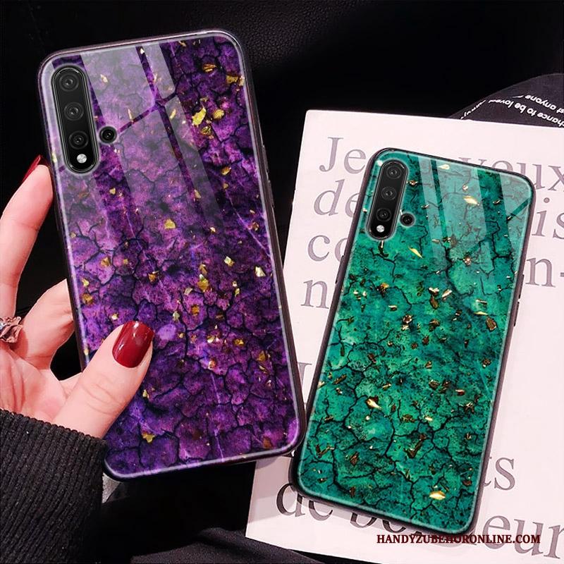 Huawei Nova 5t Hoesje Glas Purper Pas Hoes Persoonlijk Patroon Bescherming