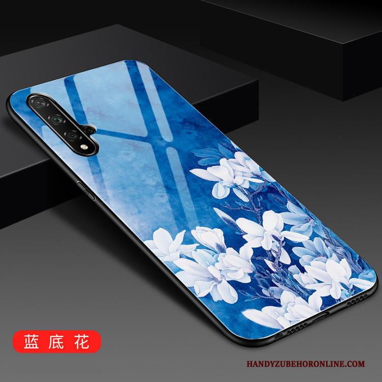 Huawei Nova 5t Mode Vers Glas Anti-fall Trend Hoesje Telefoon Blauw