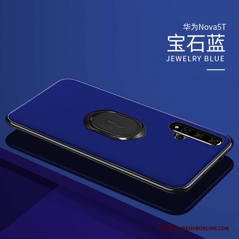 Huawei Nova 5t Scheppend Leren Etui Hoesje Telefoon Bescherming Dun All Inclusive Blauw