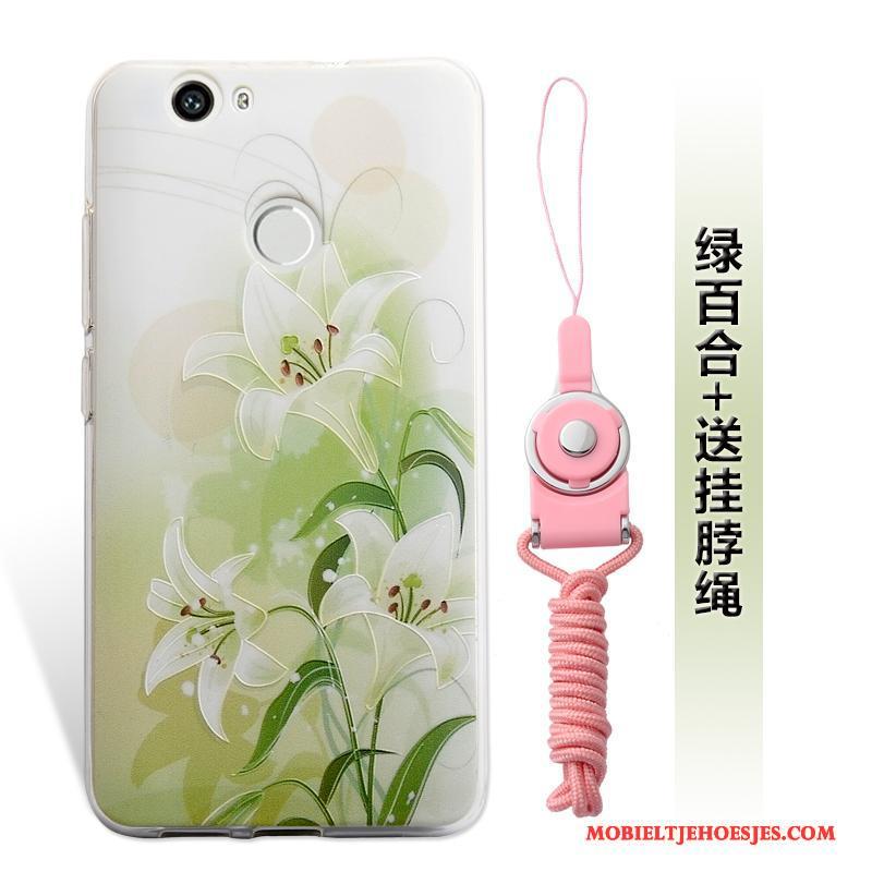 Huawei Nova Hoes Mobiele Telefoon Mini Hanger Groen Hoesje Reliëf