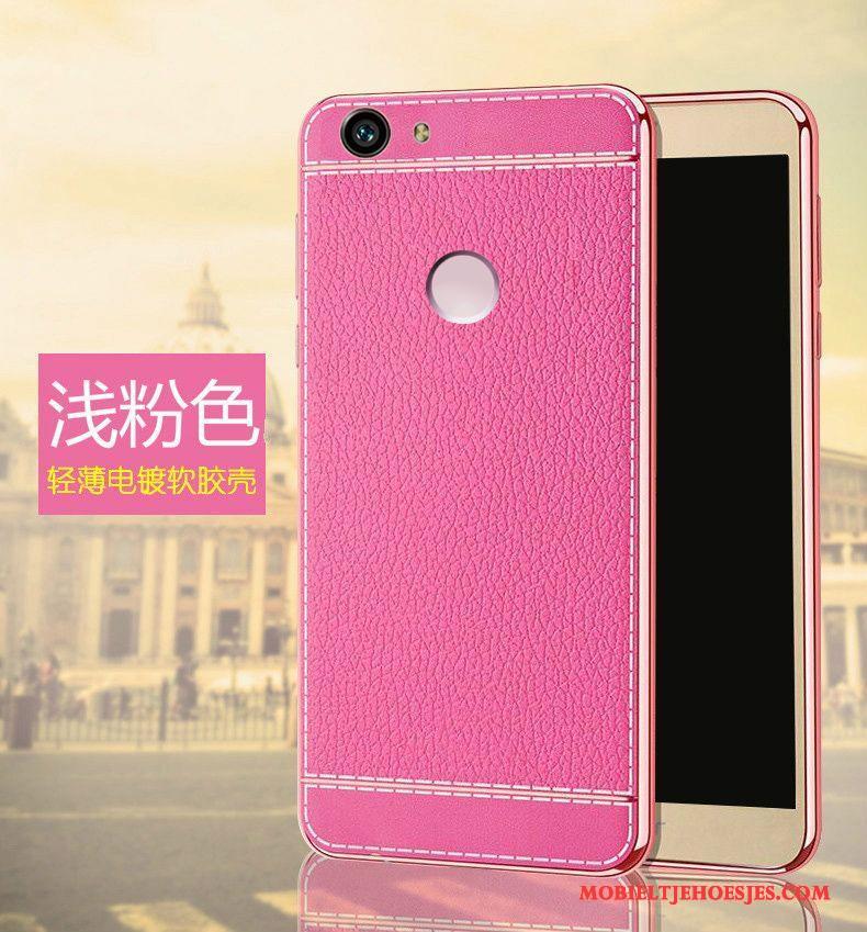 Huawei Nova Hoesje Zacht All Inclusive Luxe Plating Patroon Roze Leer