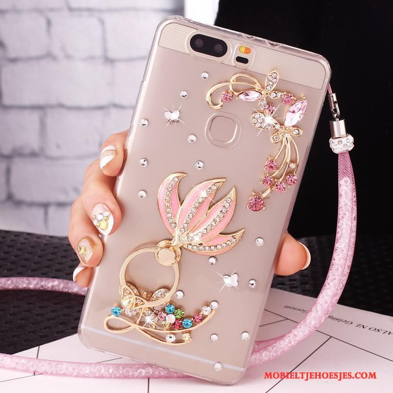 Huawei Nova Mobiele Telefoon Hanger Hoesje Telefoon Met Strass Goud Bescherming