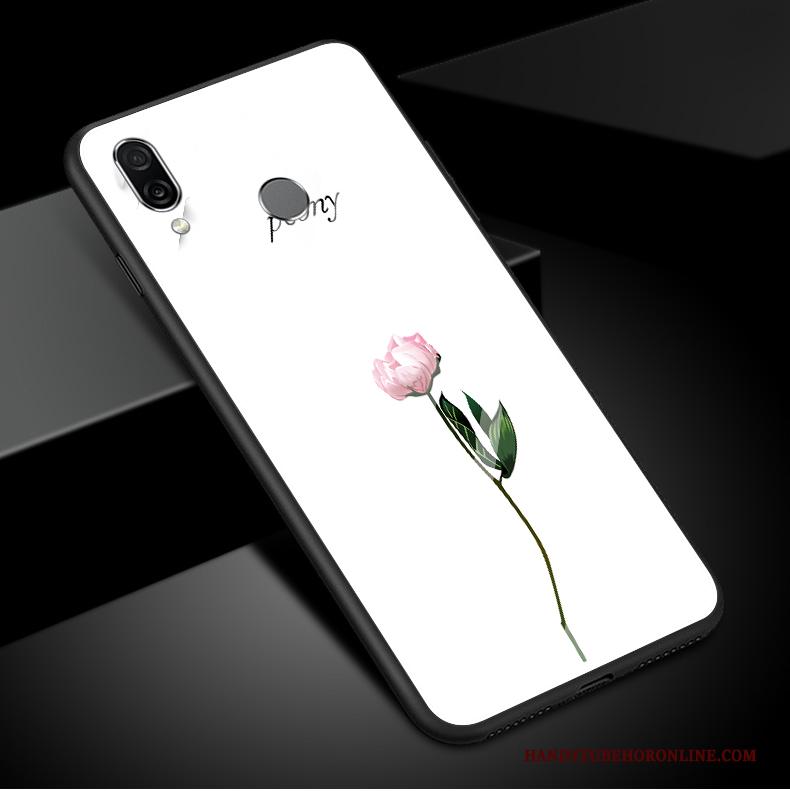 Huawei P Smart 2019 Hoesje Hoes Kunst Glas Elegante Vers Wit Mini