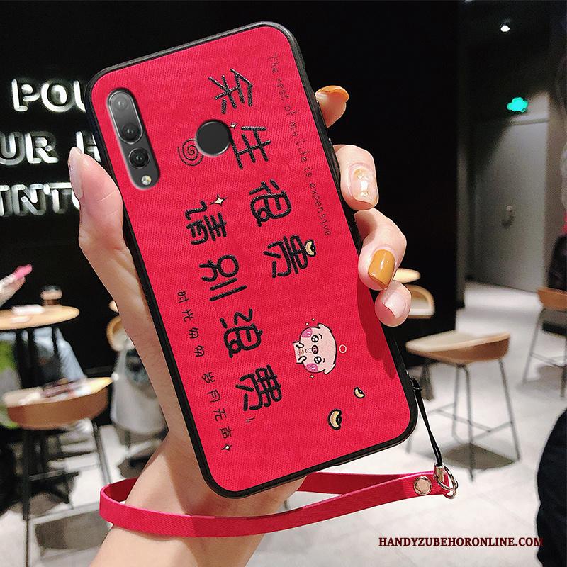 Huawei P Smart+ 2019 Rood Zacht Persoonlijk Anti-fall Hoesje Telefoon Doek Bescherming