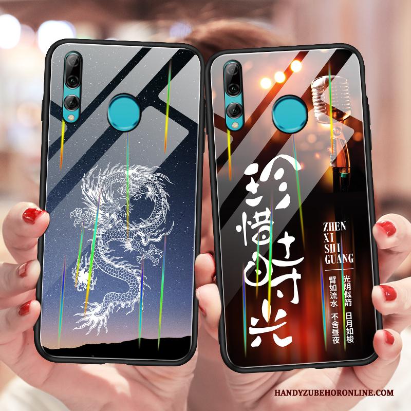 Huawei P Smart+ 2019 Scheppend Gehard Glas Hoesje Telefoon Lichtende Draak Trend