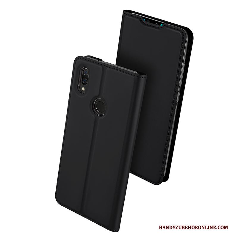 Huawei P Smart 2019 Zacht Hoesje Bedrijf Anti-fall Leren Etui Mobiele Telefoon Zwart