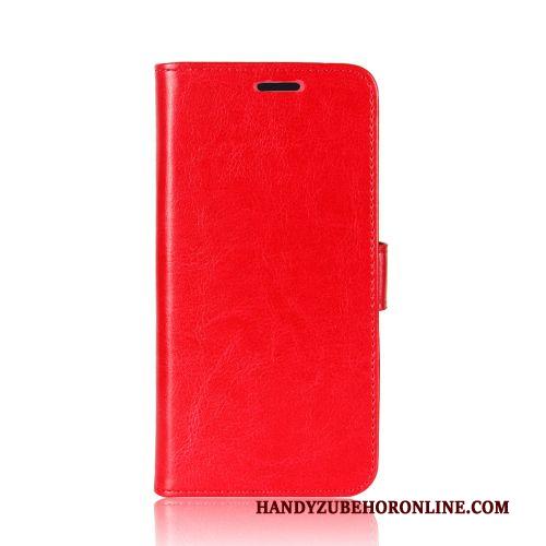 Huawei P Smart 2020 Bescherming Hoes Bedrijf Kaart Rood Leren Etui Hoesje Telefoon