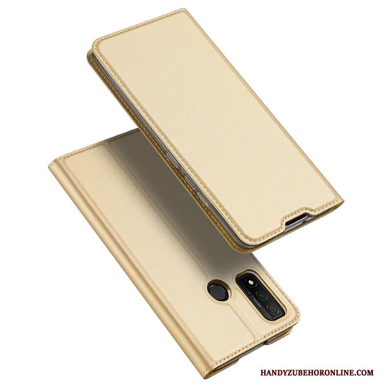 Huawei P Smart 2020 Goud Clamshell Hoesje Telefoon Dun Magnetisch Leren Etui Kaart
