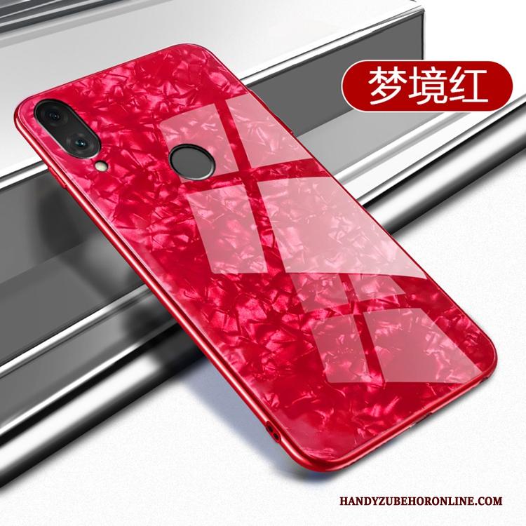 Huawei P Smart+ Hoesje Telefoon Rood Trend Net Red Glas Hanger Tempereren