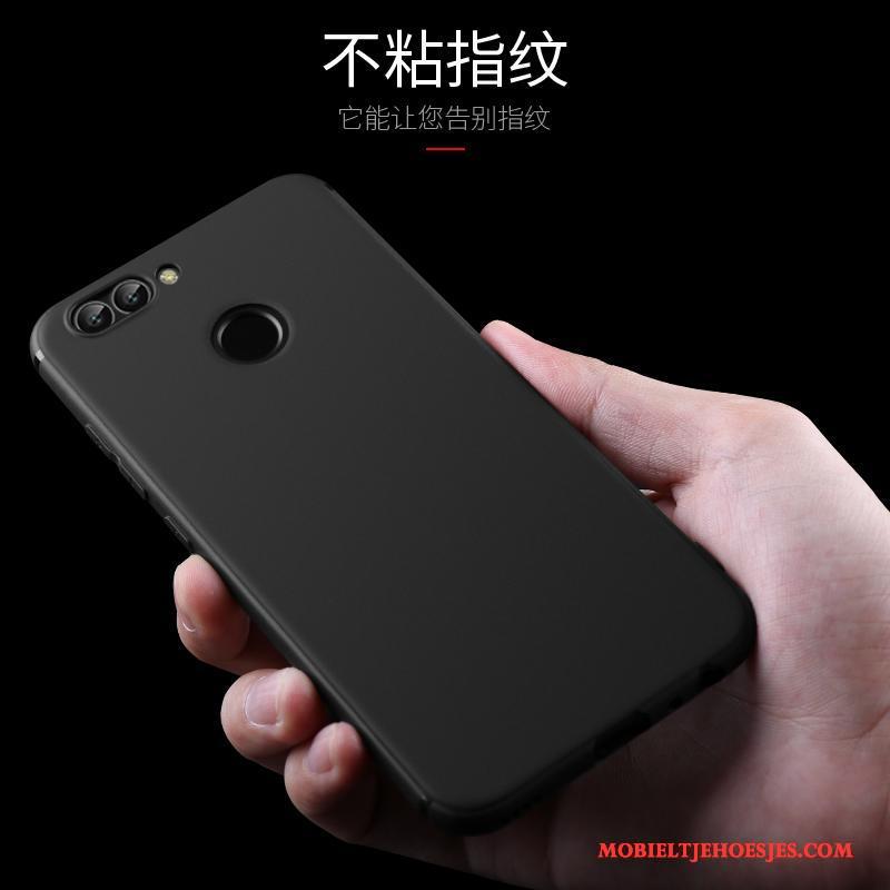 Huawei P Smart Siliconen Schrobben Hoesje Telefoon Bescherming Zwart Anti-fall Zacht