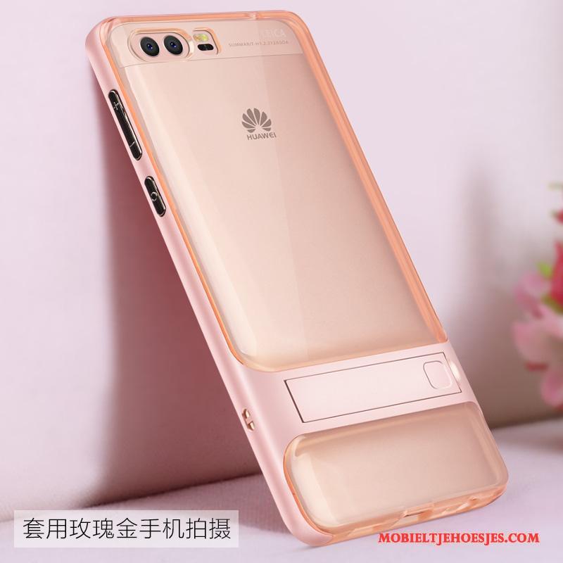 Huawei P10 Bescherming Anti-fall Hoes Scheppend Hoesje Telefoon Roze Zacht