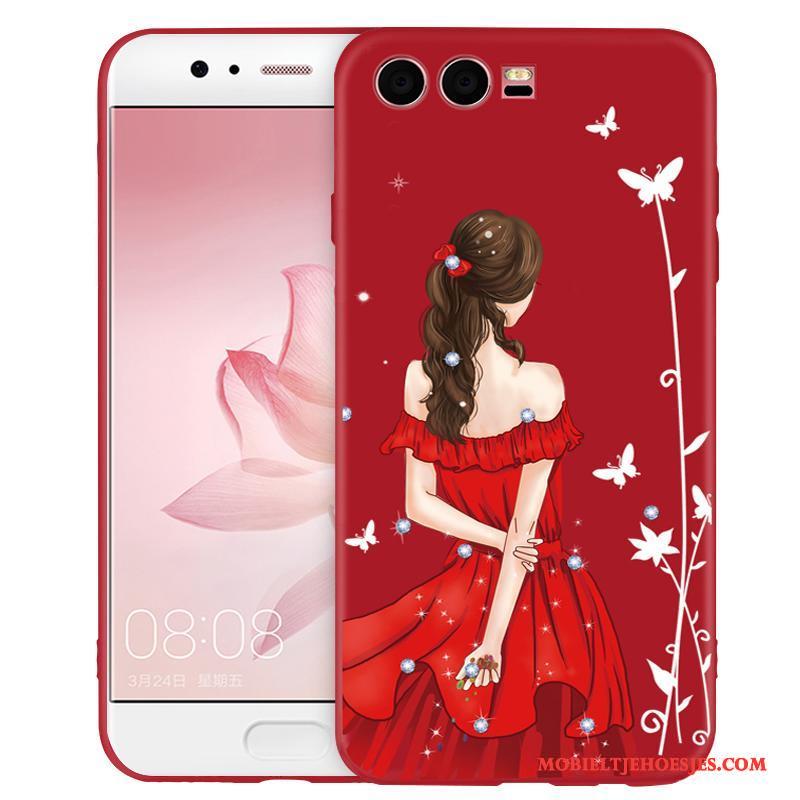 Huawei P10 Bescherming Trend Siliconen Persoonlijk Rood Hoesje Telefoon Zacht