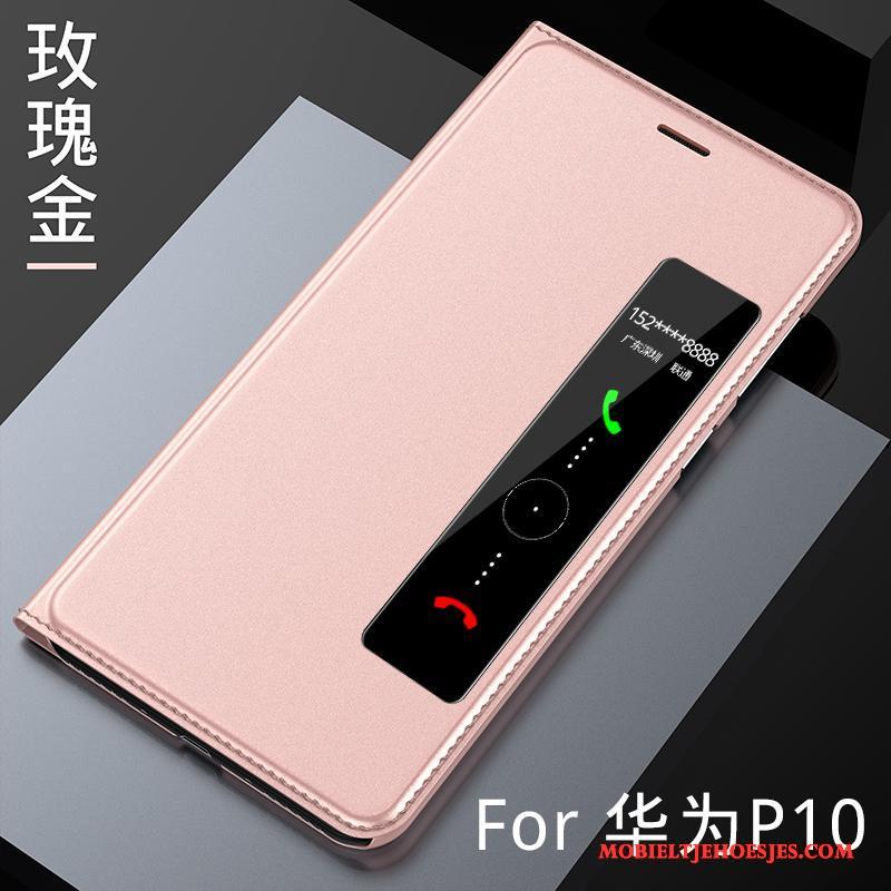 Huawei P10 Hoes Bescherming Folio Anti-fall Hoesje Telefoon Roze Trend