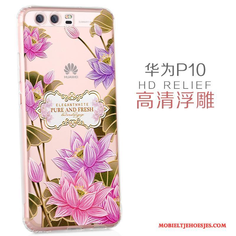 Huawei P10 Hoes Scheppend Siliconen Hoesje Telefoon Doorzichtig Dun Persoonlijk