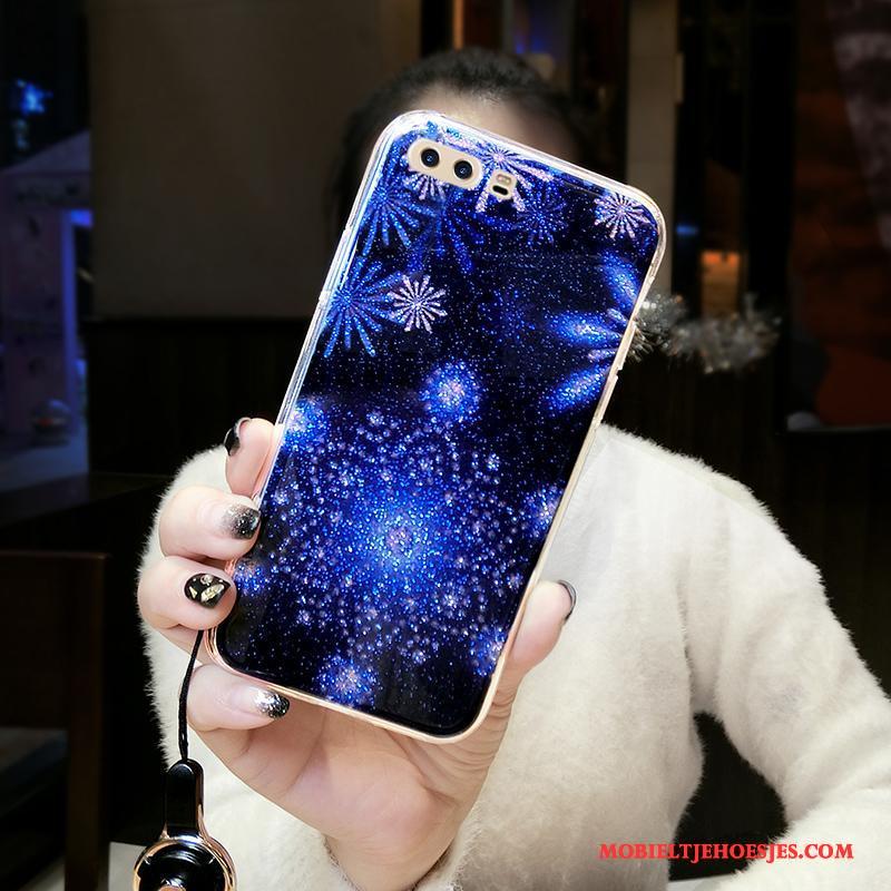 Huawei P10 Hoesje Trend Hoes Dun Blauw Sneeuwvlok Anti-fall Persoonlijk
